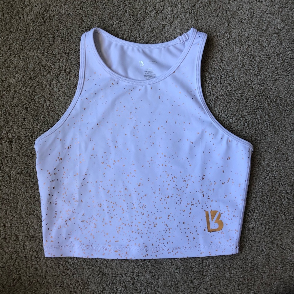 Buffbunny rose gold speckle crop top